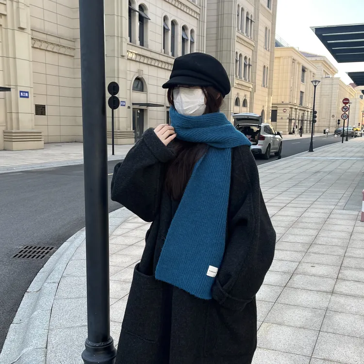 韩版绝绝子！百搭柔软毛线围巾女冬季新款学生加厚保暖针织小围脖