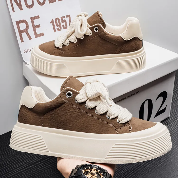 【正品】啄木鸟厚底舒适时尚百搭厚底休闲鞋子潮流软底工作板鞋