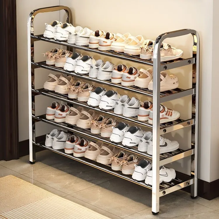 不锈钢简易鞋架家用多层室内鞋子收纳架宿舍门口出租房经济型鞋柜
