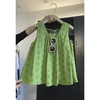 璎婲sᴀᴋᴜʀᴀ【雨后初晴】媛韩版简约减龄镂空系带无袖U领背心衬衫
