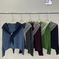 【0189#】网红卫衣针织极简风秋季短款洋气圆领简约女士