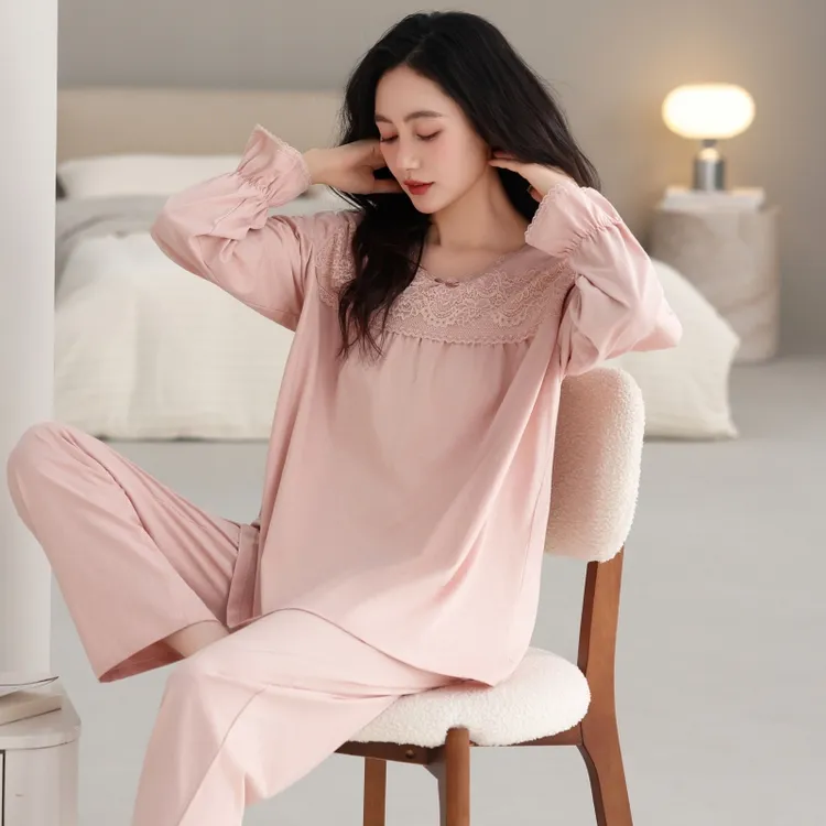 睡衣女春秋纯棉女款爆款2025新款宽松大码可外出高级感套装家居服