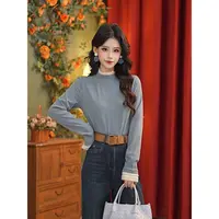 张嘉圆【欢络】25年秋季新款简约小众显瘦减龄打底衫#L14608