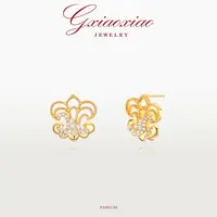 G XIAOXIAO 镀K金 【鸢尾幻星】气质鸢尾花耳环 F16H139 F16H140