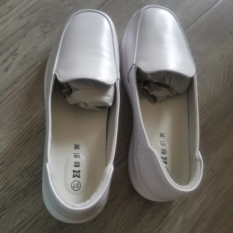 会呼气防臭四季防滑白色真皮护士鞋