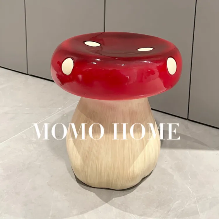 MOMO·原创设计红蘑菇凳换鞋凳家居软装搭配可爱小茶几板凳YW