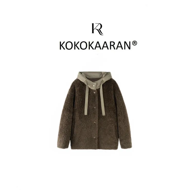 kokokaaran/可可咔伦【100绵羊毛】连帽温暖感外套SH250690