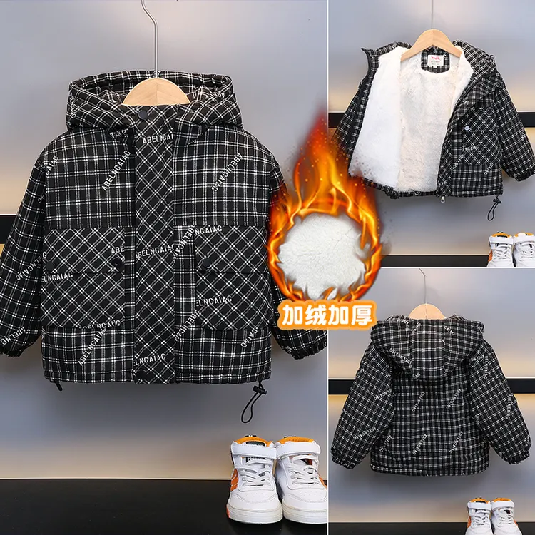 男童冬装派克服加绒加厚2025新款痞帅保暖外套儿童冬季炸街棉衣潮