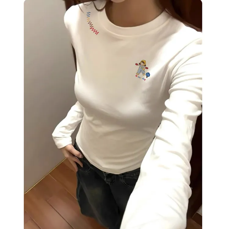 t恤女款2025新款爆款修身显瘦百搭打底长袖秋季流行时尚漂亮时髦