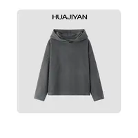 华吉言/HUAJIYAN【银河】羊绒羊毛混纺高支落肩宽松连帽卫衣
