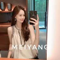 A美洋MEIYANG【商场同款】 佩斯花园背心 民族艺术！几何刺绣-周五