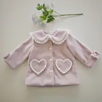 TC.KIDS#63584#秋冬新款女童毛线加绒加厚外套