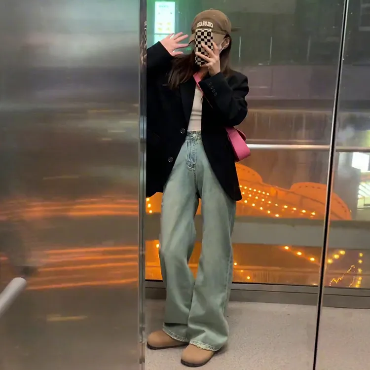 黑色西装气质女小个子2025年秋季新款韩版高级感显瘦宽松西服上衣