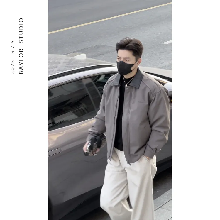 25冬季顶奢系列  优雅老钱风 领口pu拼接高级感 保暖棉服夹克外套