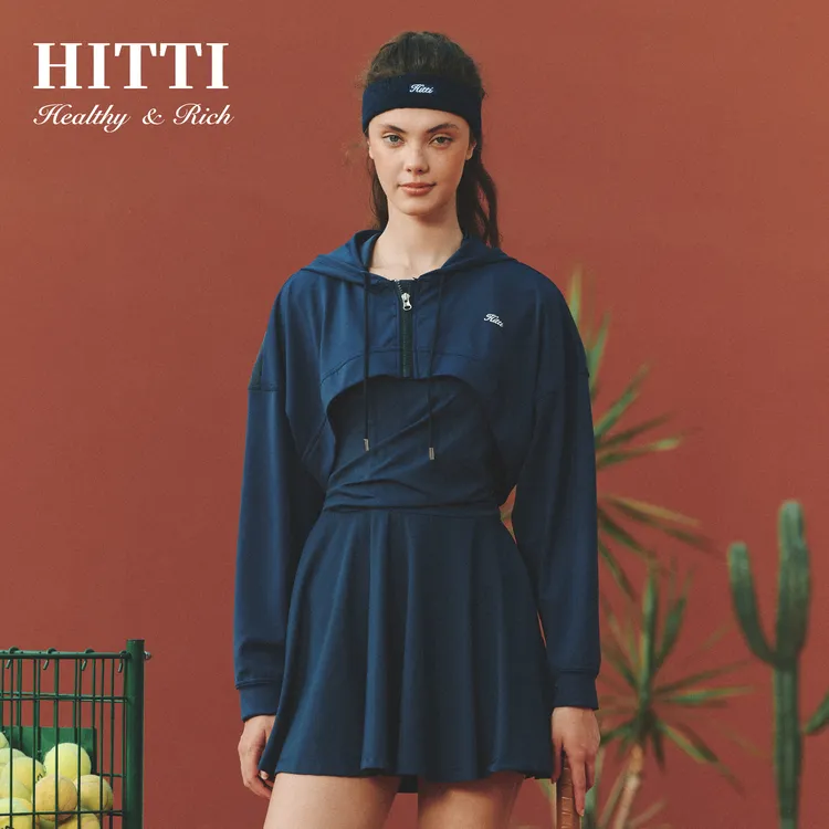 Hitti藏青连帽卫衣运动网球高尔夫新款显瘦外套上衣女019