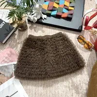 2025秋季新款百搭纯色百褶短裙4933