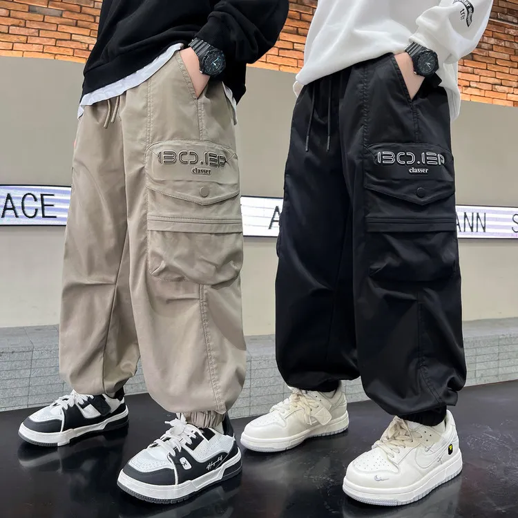 男童春秋休闲裤儿童长裤青少年运动韩版中大童痞帅潮酷工装裤