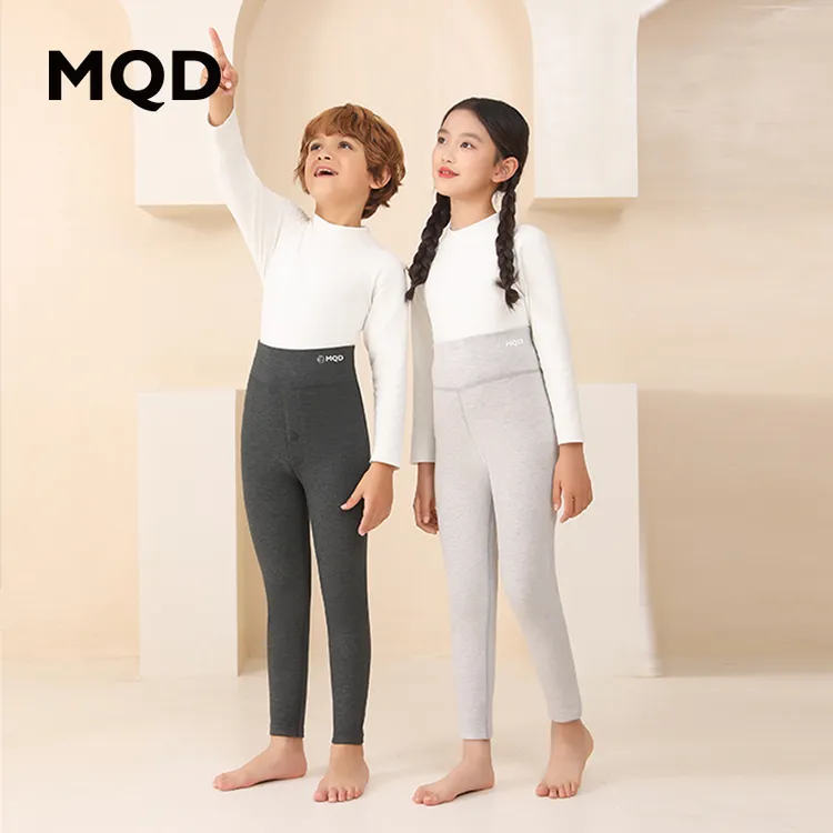 MQD中大童青少年发育期秋冬色纱羊毛蚕丝高腰护肚儿童保暖裤5503商品图