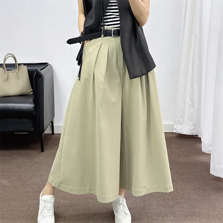 DR2025春夏新款垂感阔腿裙裤女高级感山本裤通勤休闲西装裤九分裤