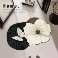 【纳帕皮】浴室地垫新款蝴蝶吸水卫生间厕所脚垫入户门防滑垫