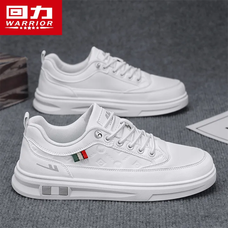 回力小白鞋男鞋痞帅百搭韩版潮流懒人一脚蹬皮面防水休闲板鞋男款
