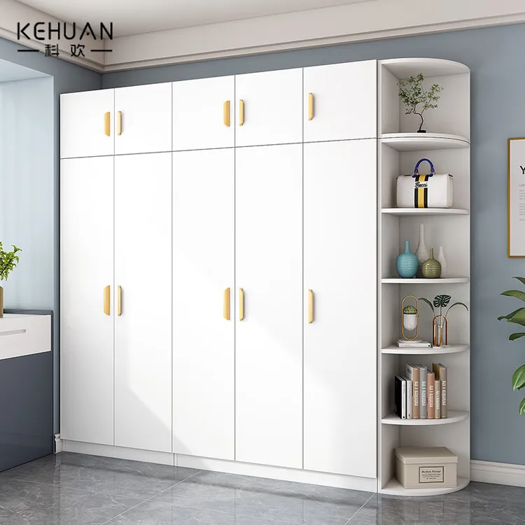 衣柜对开门家用卧室简易出租房用小户型板式柜收纳柜子网红挂衣橱