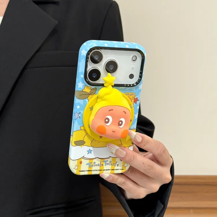 睡衣星星人适用苹果17promax/15/14磁吸支架手机壳iphone16卡通