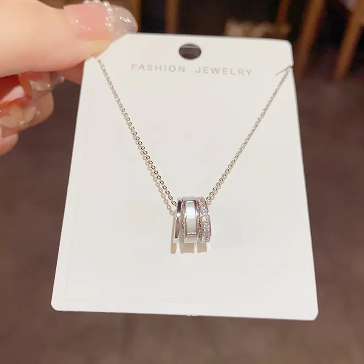 铜贝壳项链 网红时尚简约气质轻奢圆环贝壳项链高级感百名媛风锁