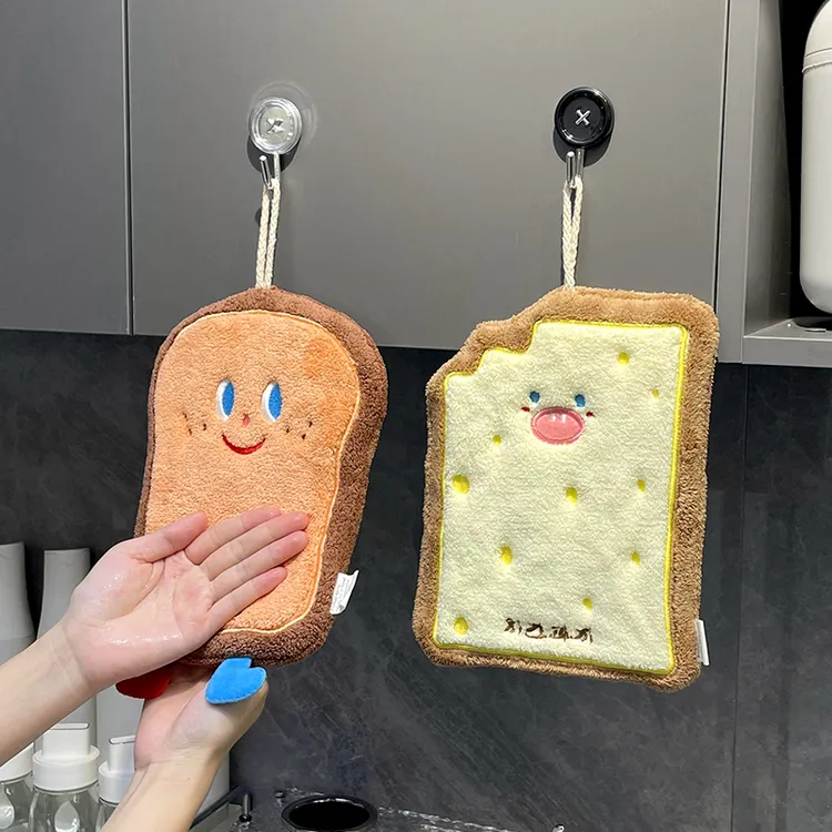 可爱擦手巾挂式吸水加厚卫生间擦手帕毛巾小方巾厨房抹布卡通速干