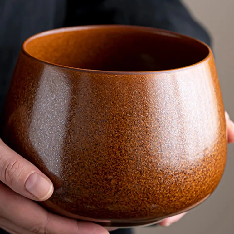 高端茶渣缸建水茶洗水盂烟灰缸盖碗大号废水桶茶功夫专用大容量