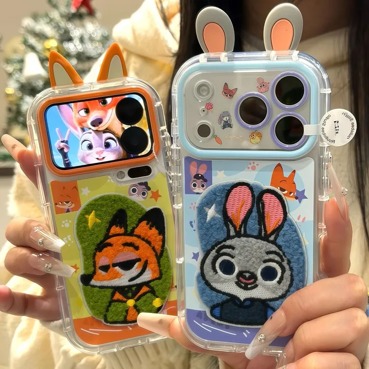 Q萌朱迪尼克刺绣适用苹果17/16promax手机壳华为vivooppo小米15潮