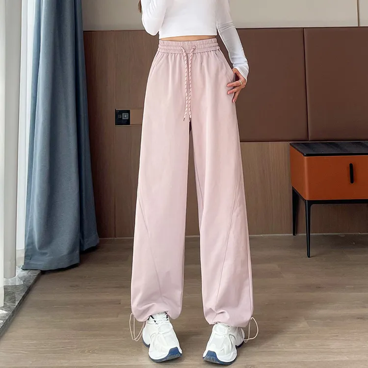 休闲阔腿裤女春秋2025新款高腰垂感显瘦宽松美式直筒卫裤子