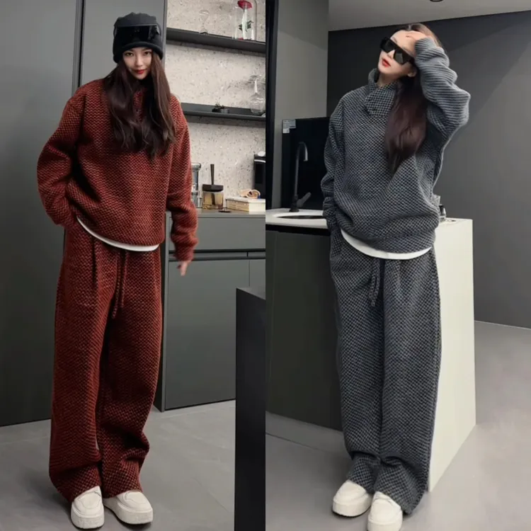 复古港风痞帅轻奢个性男士高端气质时尚潮流百搭宽松舒适休闲套装