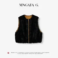 MNGATA G.宫小妍【曼奢水貂·黄里】秋冬新中式中国风马甲5080461