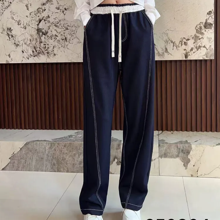 爆款女装气质高腰牛仔阔腿裤秋季韩版新款小个子垂感直筒裤