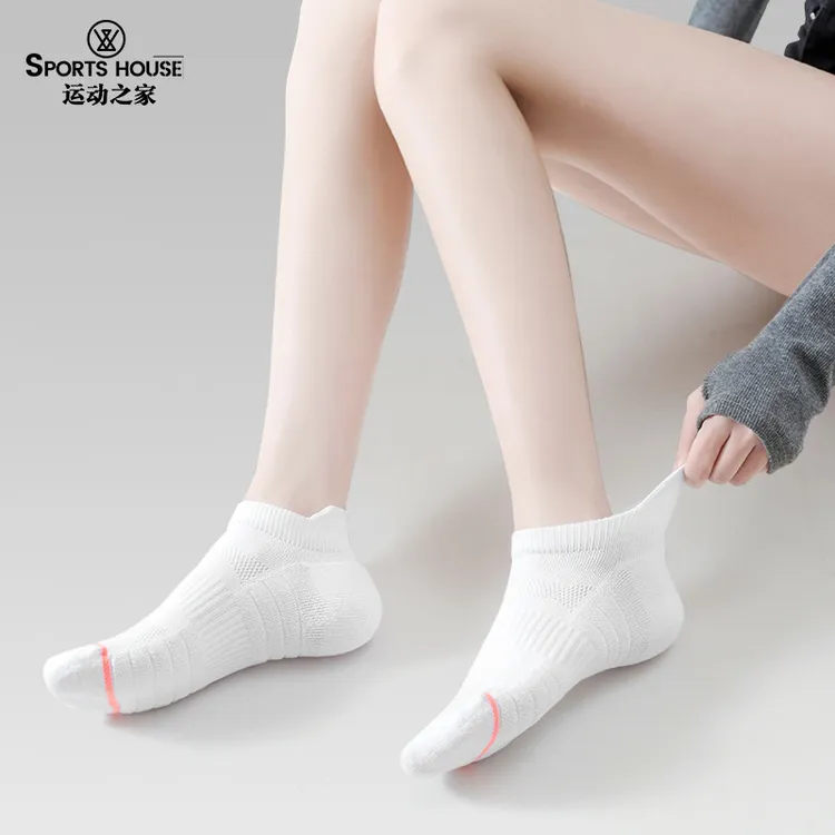 Sport's House运动之家女士短筒春夏薄款透气跑步袜毛巾底运动袜