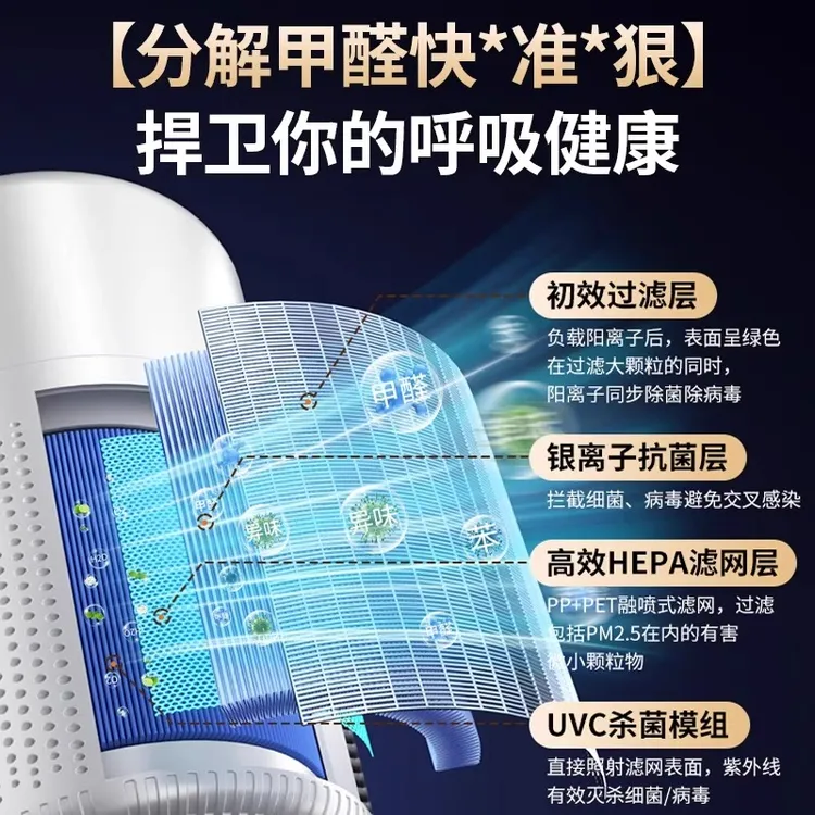 2025新款生态链空气净化器家用孕妇卧室室内除烟负离子吸毛净化机