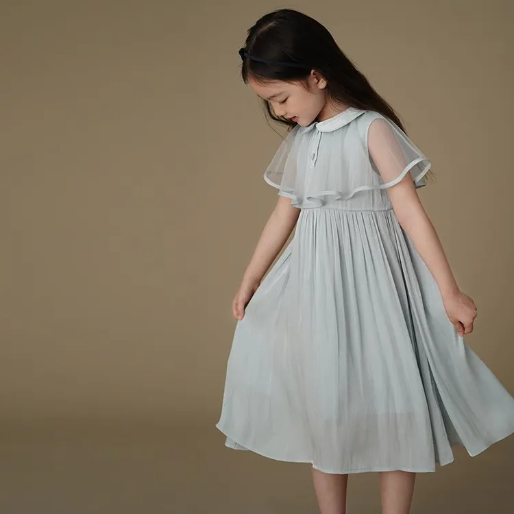 哈齿童装夏季儿童背心裙法式公主裙娃娃领连衣裙女童生日裙中大童