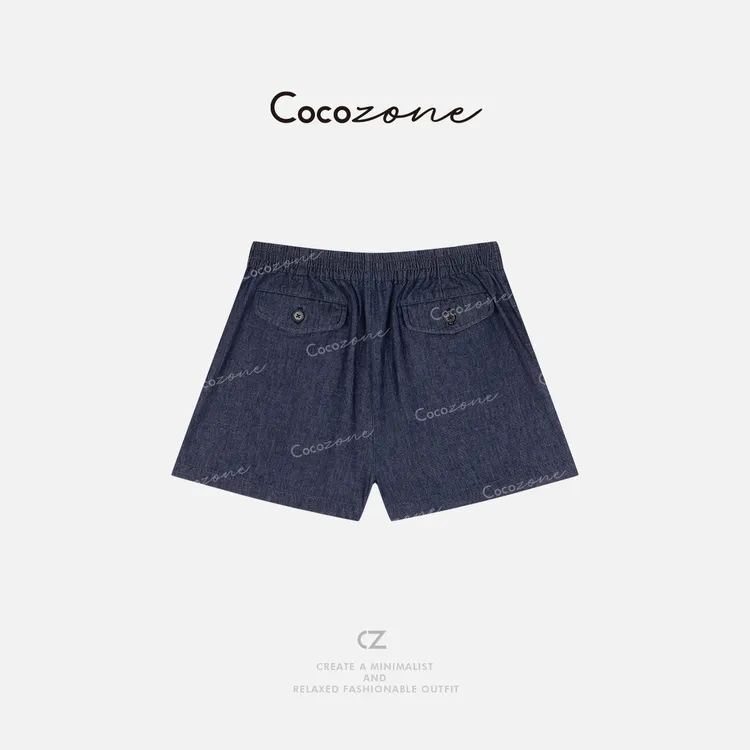 COCO ZONE 刘一一 【棉大麻混纺】时尚简约松紧腰短裤CD1A0443