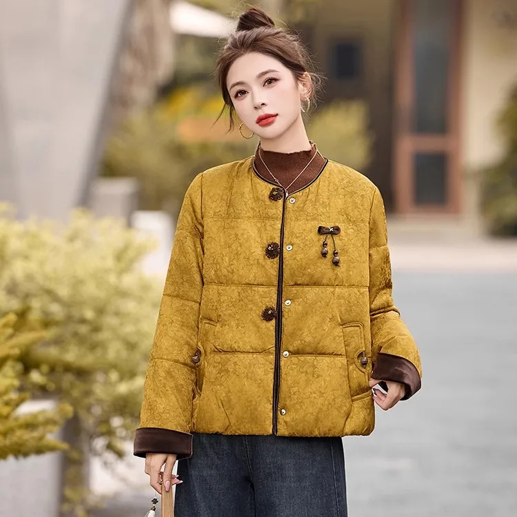 新中式国风羊毛棉服女2025冬季新款小香风短款棉袄高端时尚外套潮