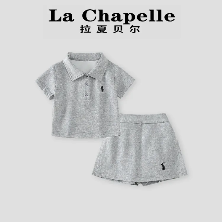 La Chapelle【拉夏贝尔】夏季新款洋气POLO领短袖T恤套装LD1632