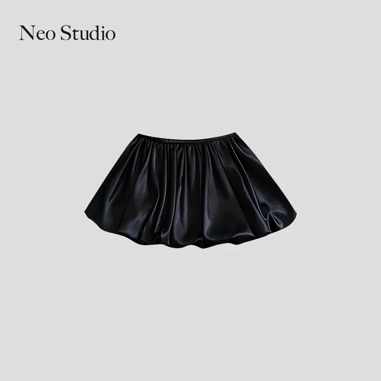 Neo Studio 25SS 法式赫本风缎面半身裙温柔风甜美减龄花苞裙短裙