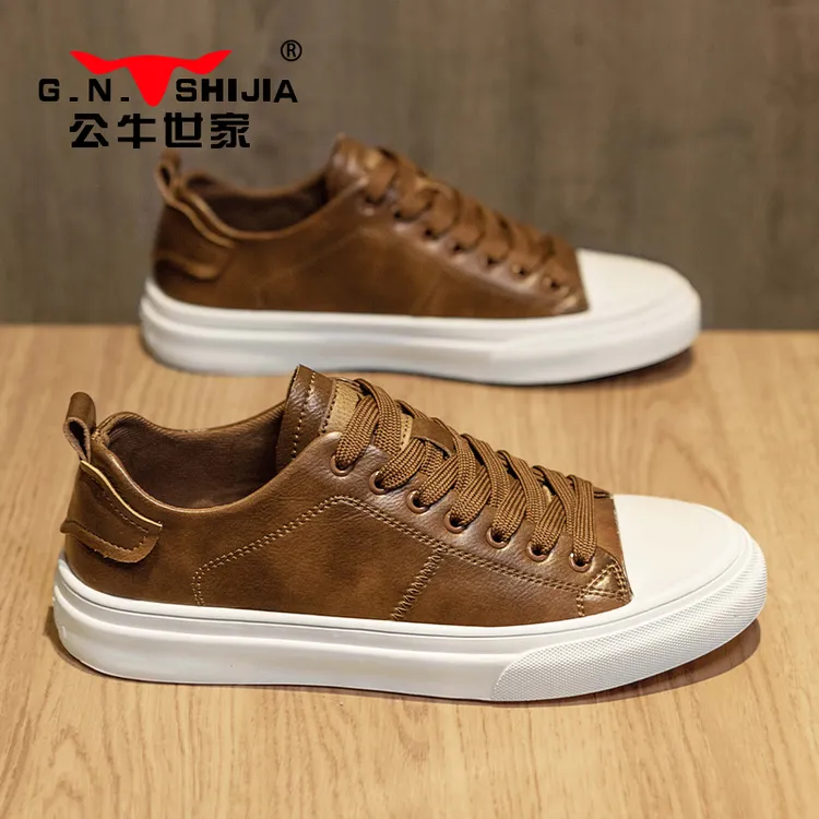 公牛世家秋季休闲低帮板鞋日常工作时尚百搭潮鞋男士品质休闲鞋