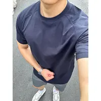 插肩袖冰丝速干t恤男夏季薄款户外山系运动短袖内搭吸汗健身半袖
