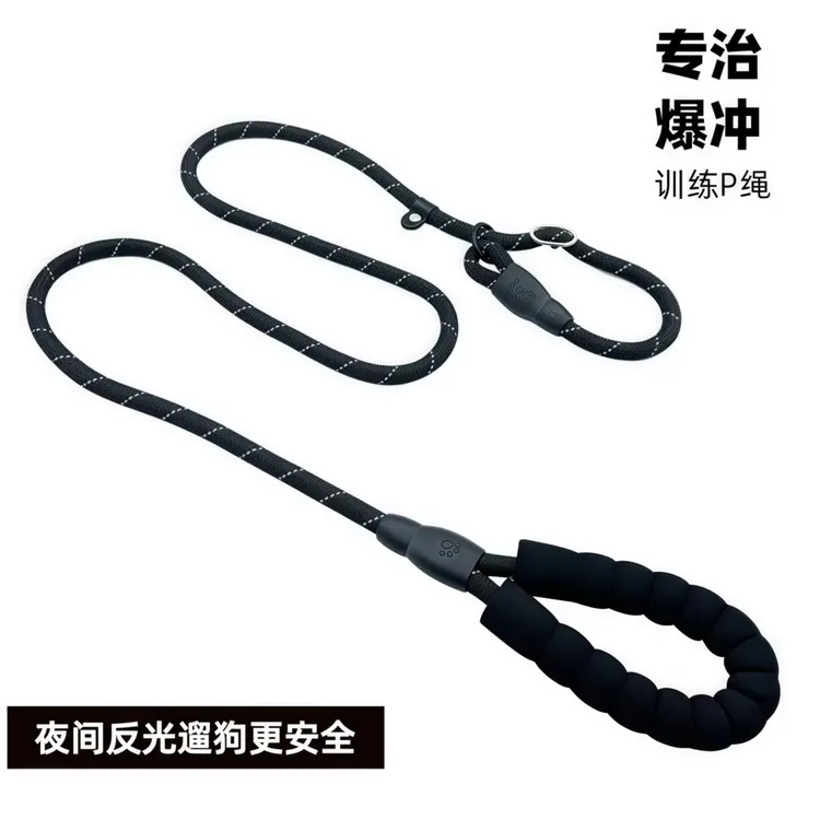 狗狗牵引绳p链遛狗绳中大型犬p绳防爆冲狗链遛金毛宠物P链狗绳