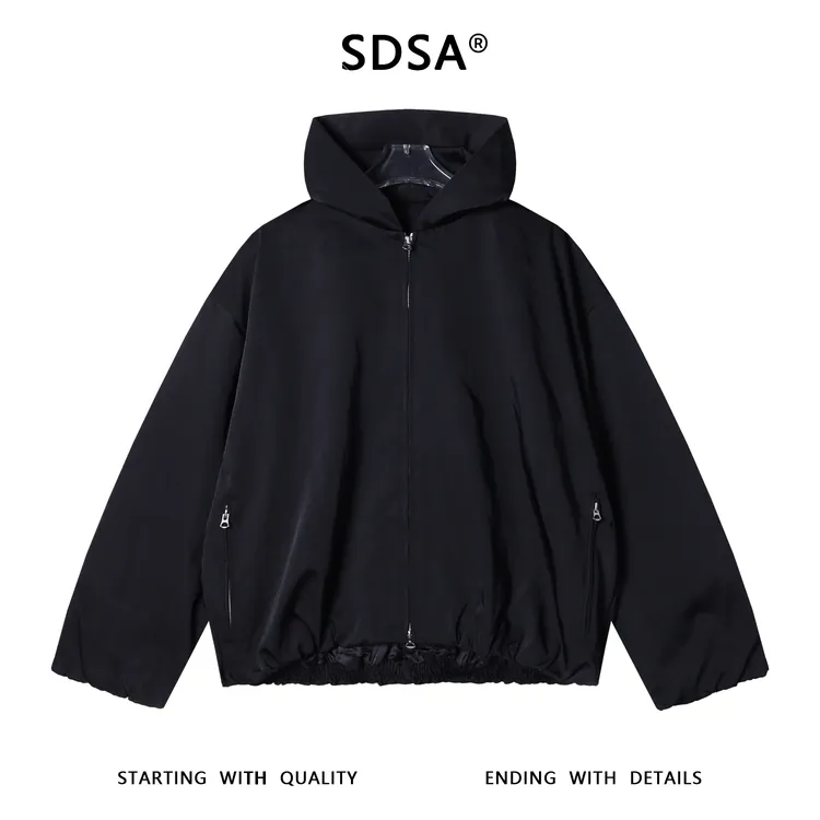 SDSA男士秋冬新款痞帅男装韩版色拉链口袋连帽卫衣开衫休闲外套