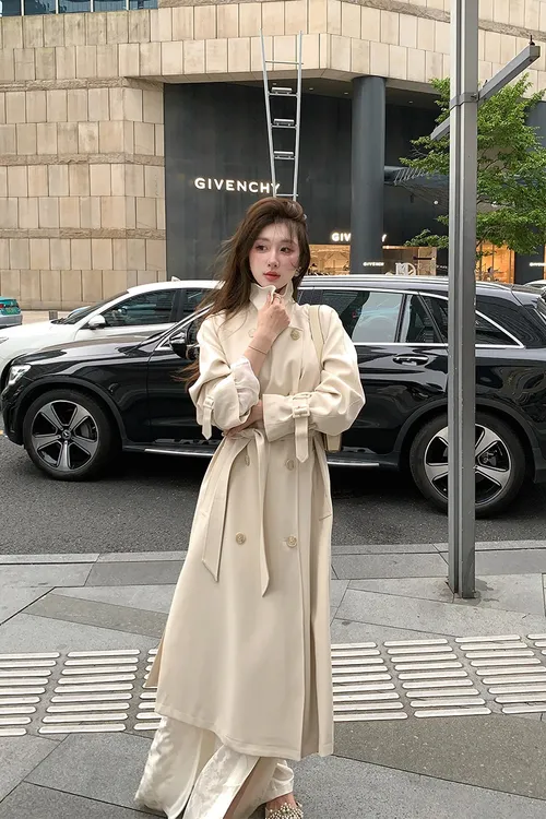 赵露丝同款复古英伦风长款风衣女2025早秋高级感小个子风衣外套女