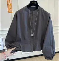 韩系休闲秋季新款时尚小众设计感蝙蝠袖衬衫宽松圆领显瘦好看上衣