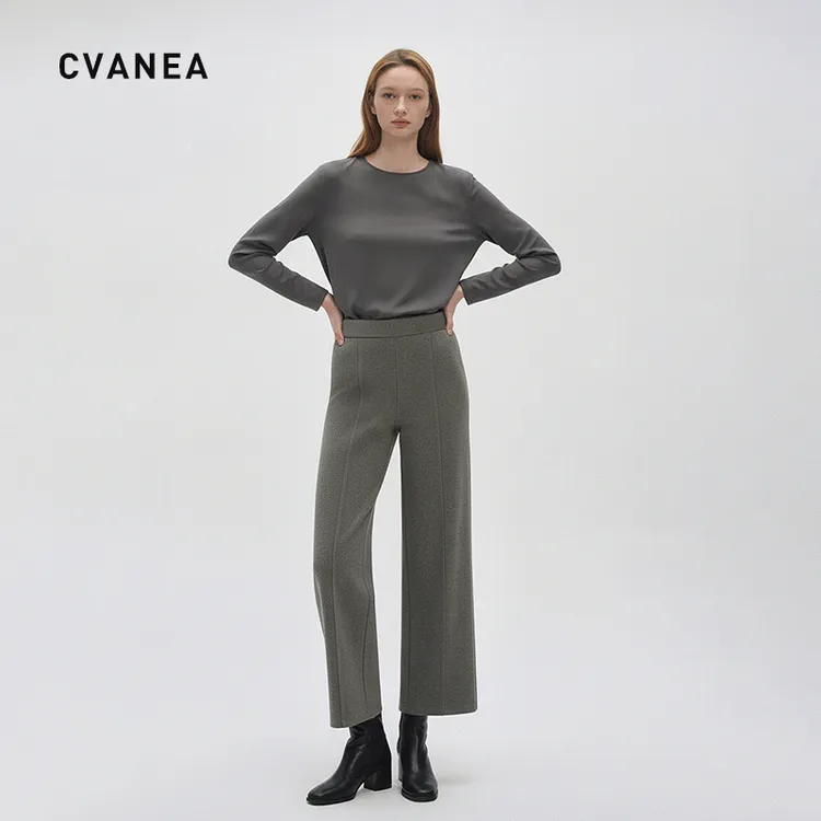 CV ' 高级定制轻奢女装 羊毛醋酸保暖直筒通勤百搭加厚休闲长裤女