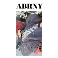 许小黑【美式玩家】新款纽扣翻领拼色宽松休闲纯棉工装外套5676